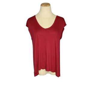 Gap Strawberry Cap Sleeve Scoop Neck Open Flap Back T Shirt Top Sz Small